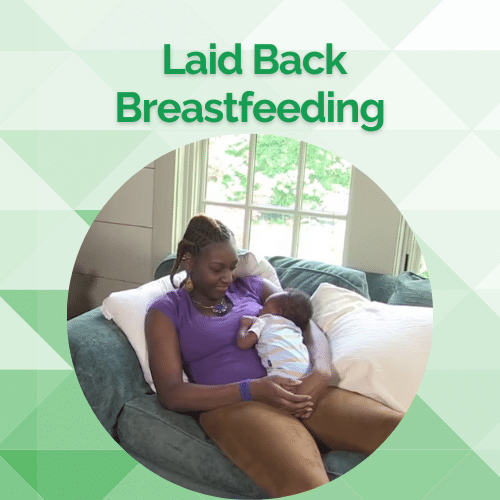 Hypnobabies Laid Back Breastfeeding Course - reclining mom holding baby